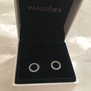Forever PANDORA Stud Earrings Clear CZ